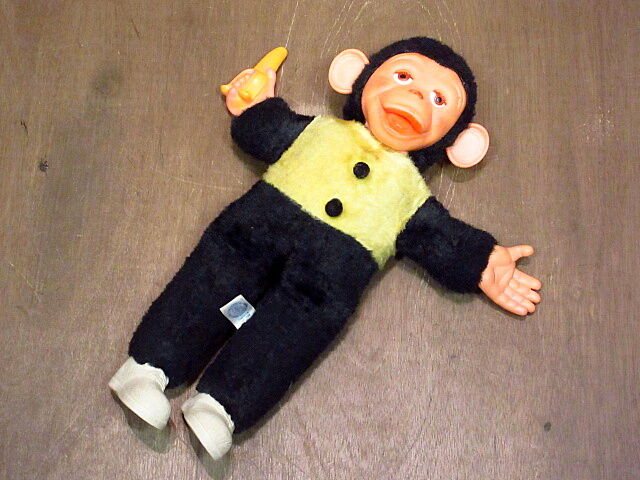 ビンテージ~70's○ラバーフェイスモンキードール○201024n8-doll 雑貨