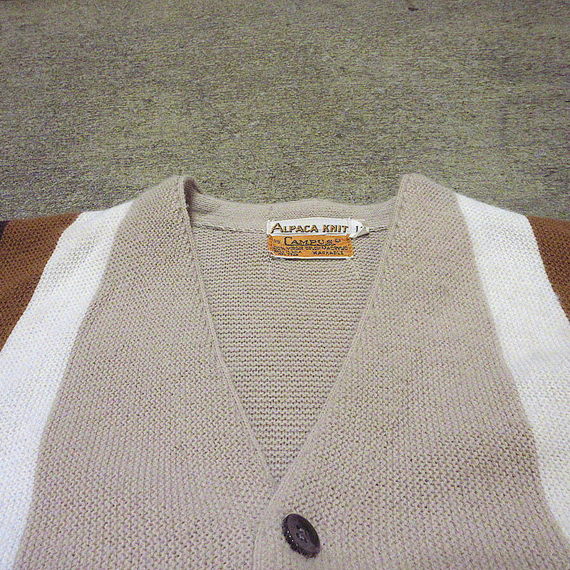 ビンテージ70's○CAMPUSライン入りアルパカニットカーディガン