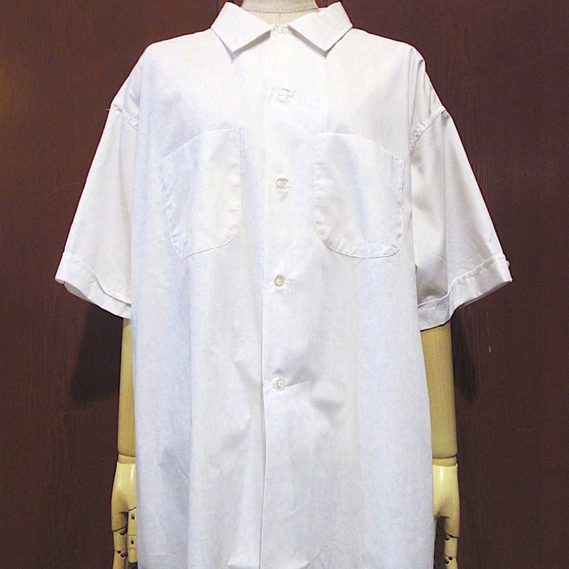 60s 半袖　ホワイト　コットンブロード　ボロ　雰囲気◎ ヴィンテージシャツ ビンテージ60's○DEADSTOCK BRENT半袖シャツ白size XL○250812m6