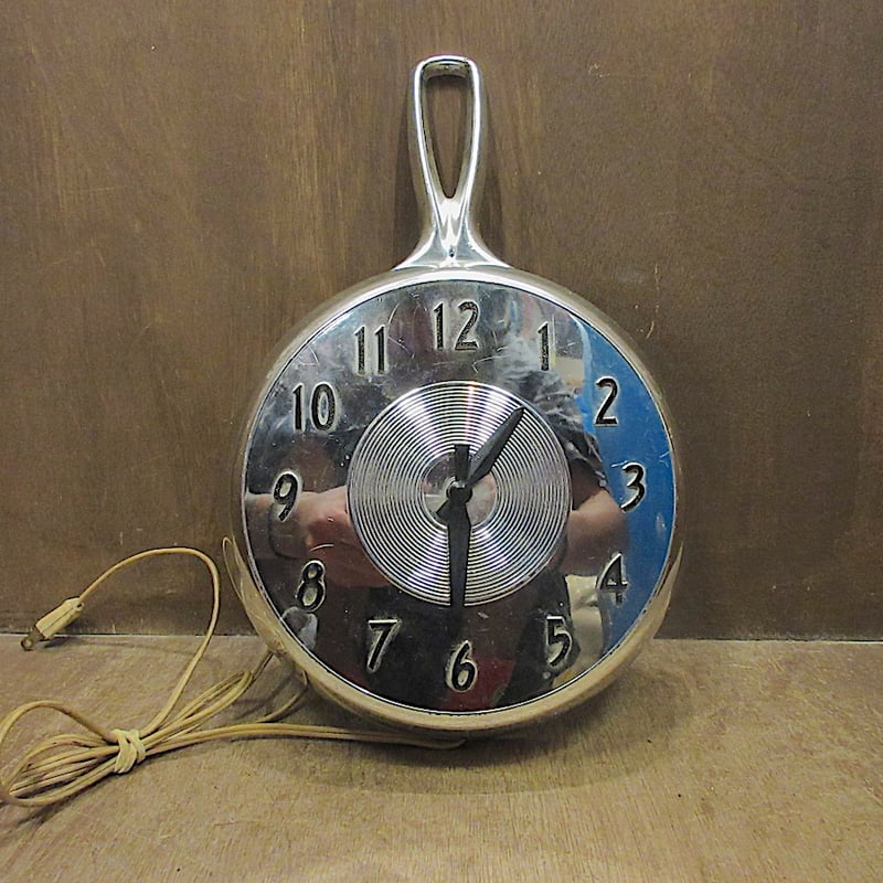 ビンテージ70's○フライパンモチーフウォールクロック○250713z3-clk