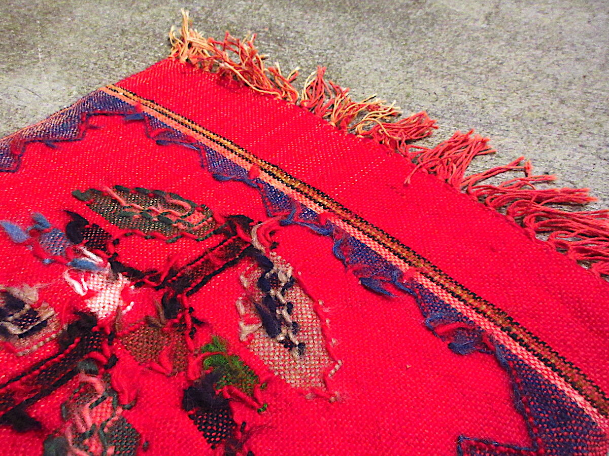 ビンテージ○メキシカン?ウールラグsize約98cm × 約33cm○230831m2-rug