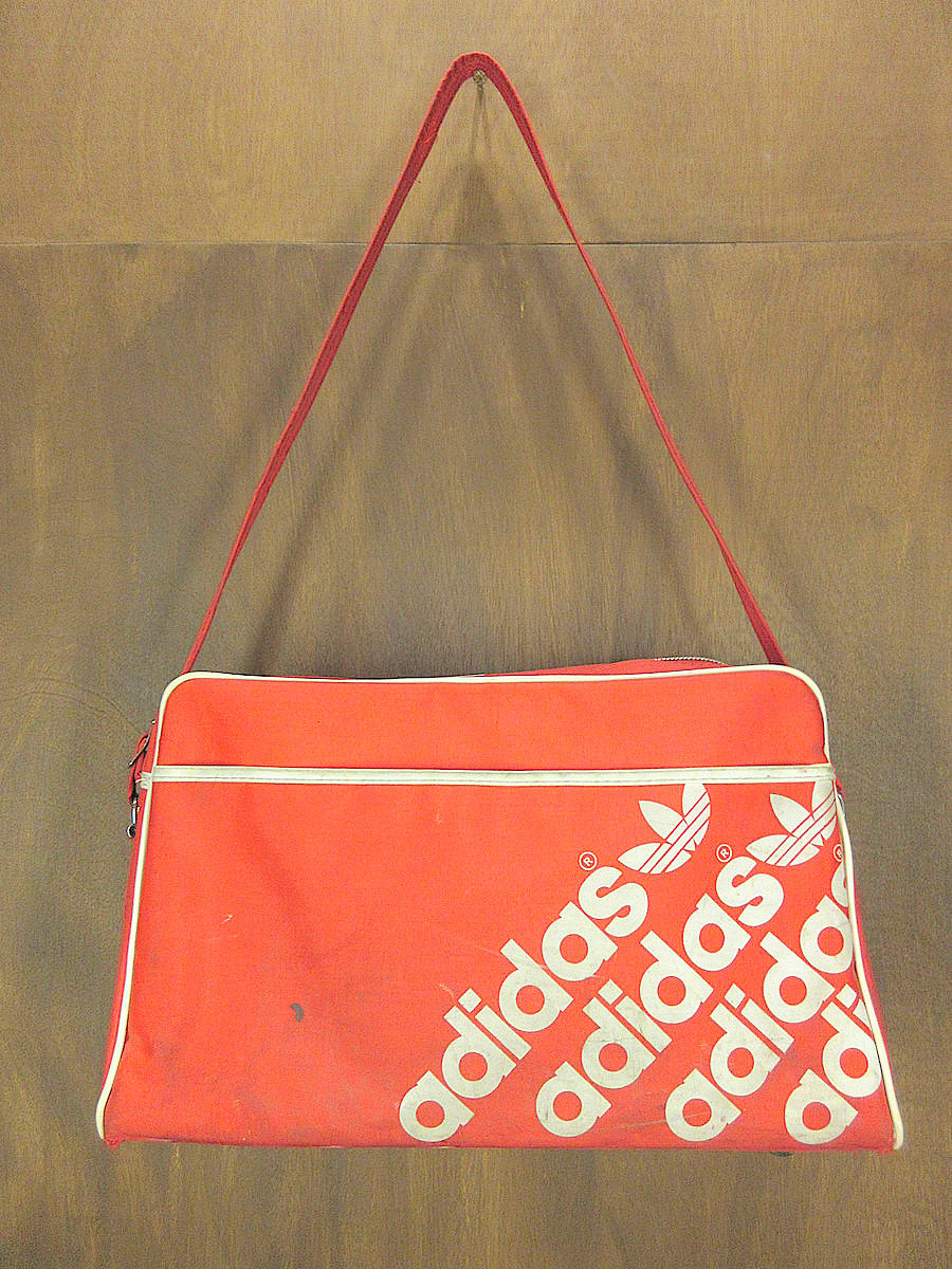 ビンテージ エアラインバック カンタス 1980年 ビンテージ80's○adidasショルダーバッグ赤○250325j5-bag-bstn古着19