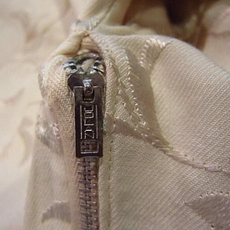 ビンテージ40's●Pat Hartly花刺繍ワンピース生成り●odst 1940s半袖レディース