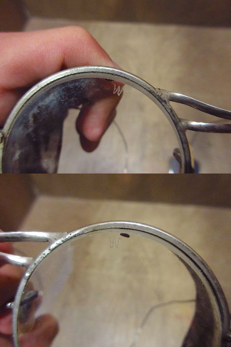 ビンテージ40's50's○WILLSONサイドガード付きラウンドセーフティ眼鏡