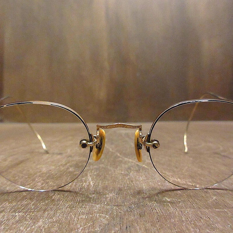 ボシュロム ヴィンテージ メガネ 12KGF 繩手テンプル ゴールド 彫金  