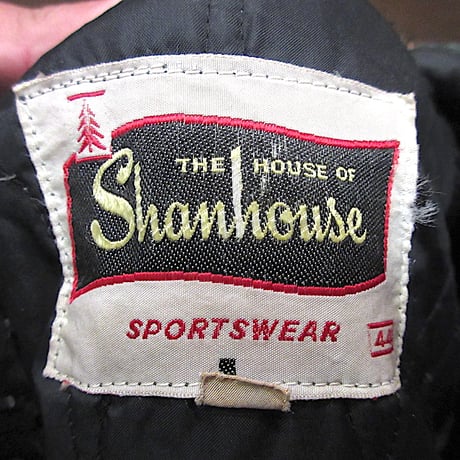 ビンテージ60’s70’s●Shanhouse裏地キルティングフェイクファージップアップパーカ緑size 44●241121z1-m-jk-otシャンハウスフーディージャケット