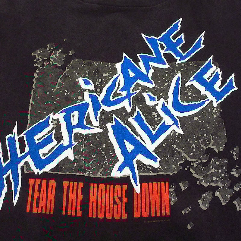 ビンテージ90's○HERICANE ALICEプリントTシャツ黒size L