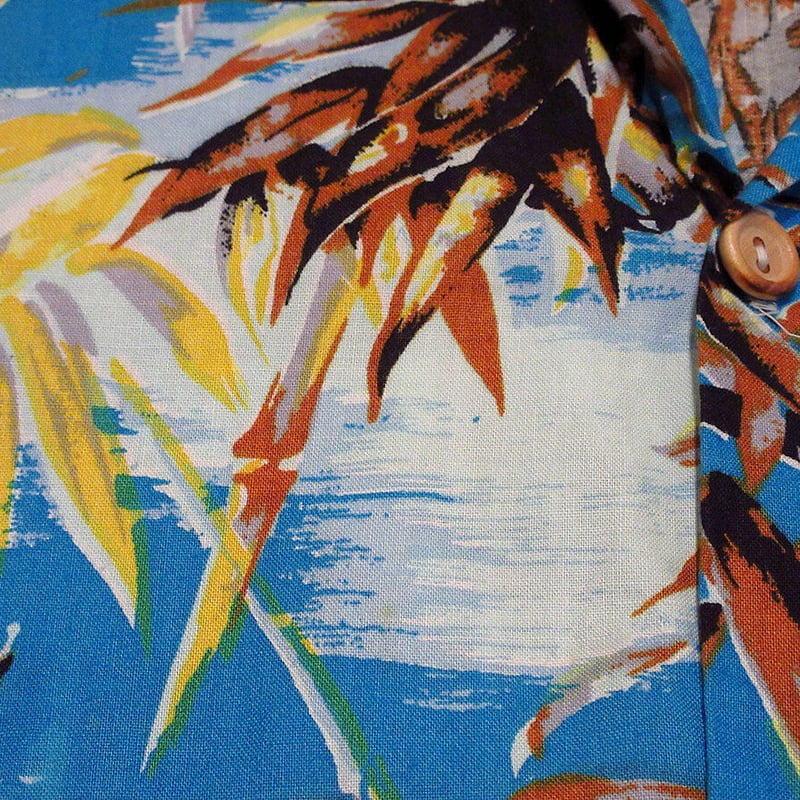 ビンテージ70's○JCPenney コットン総柄ハワイアンシャツ M○210514s3