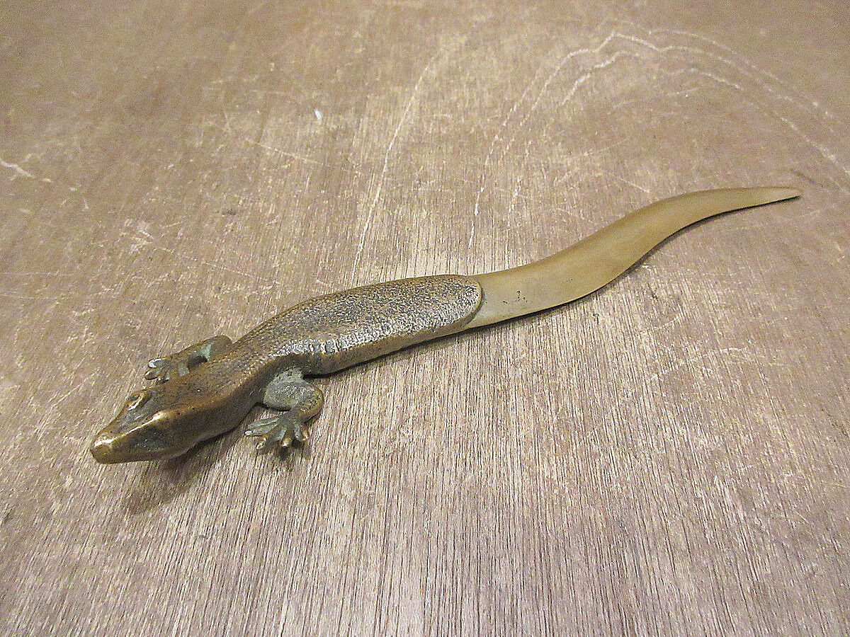 ビンテージ-1900's○トカゲモチーフペーパーナイフ○230816j3-otclct