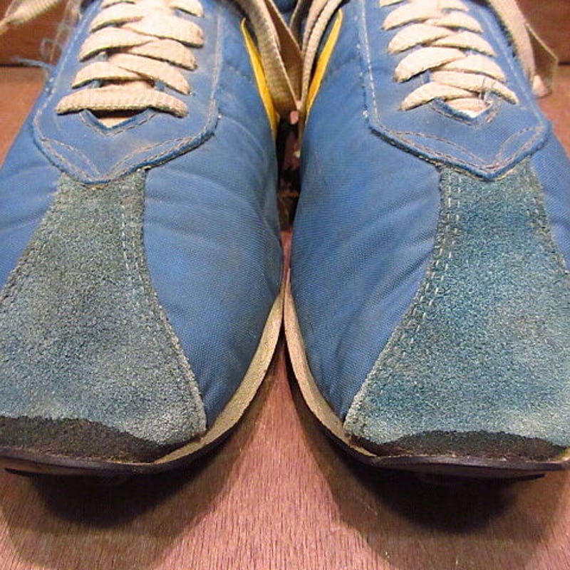 ビンテージ70's○NIKEワッフルトレーナー青×黄○200906n6-m-snk-29cm