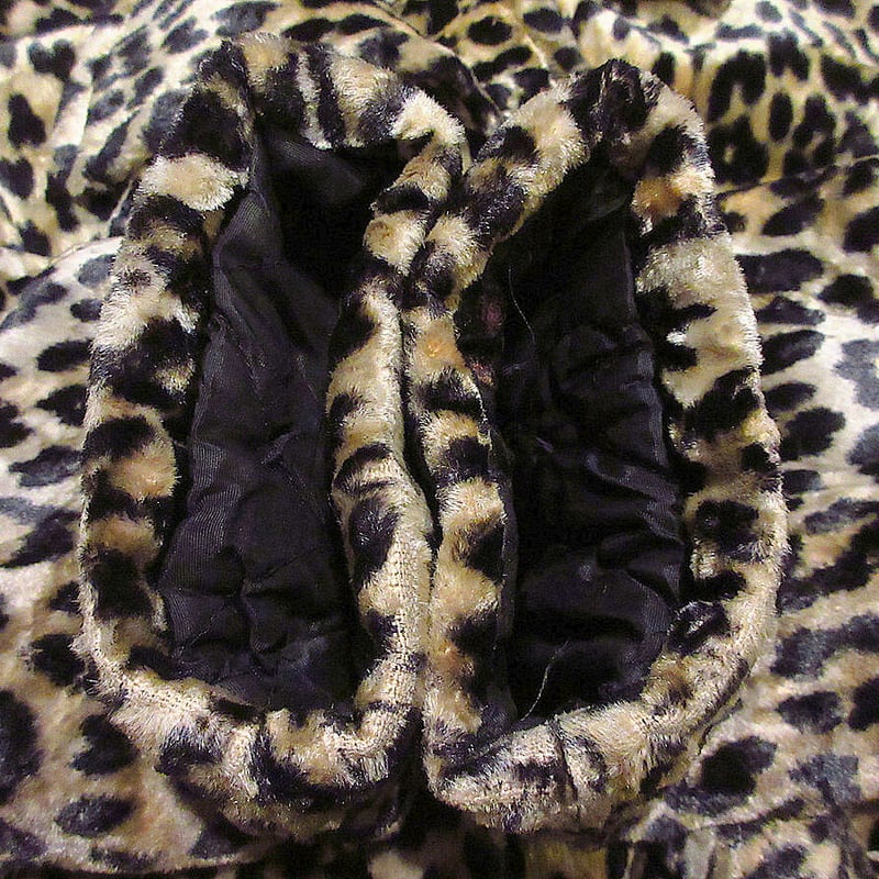 ビンテージ60's70's○レディースレオパード柄フェイクファーダブル