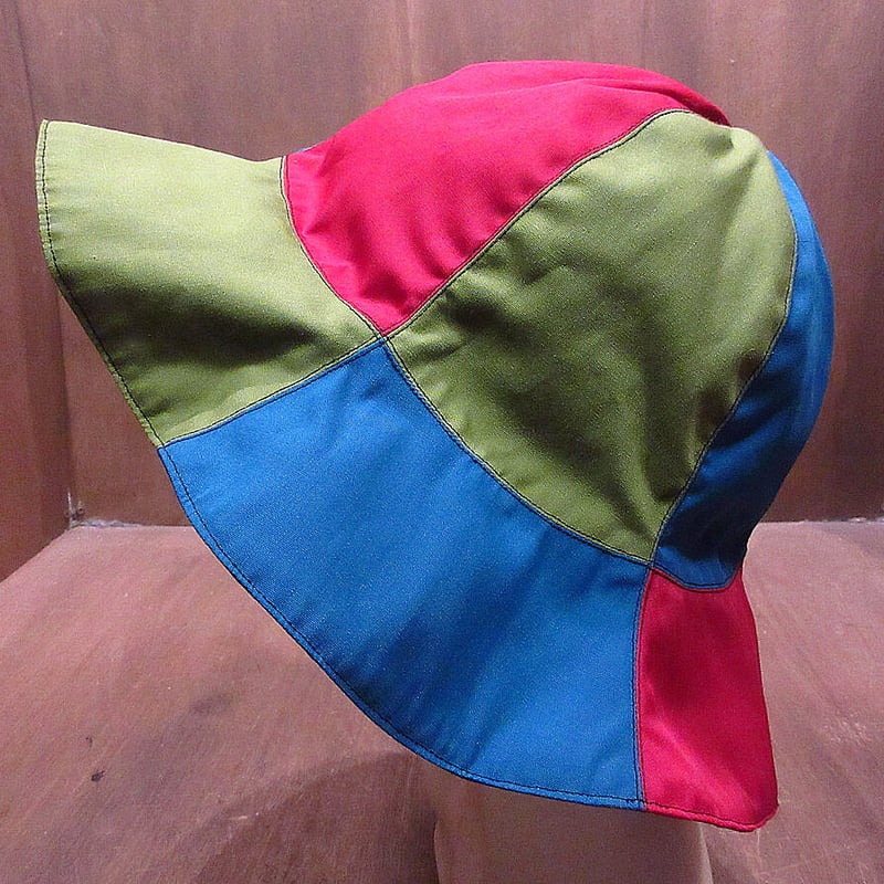 ビンテージ60's70's○スリートーンチューリップハット○210726i1