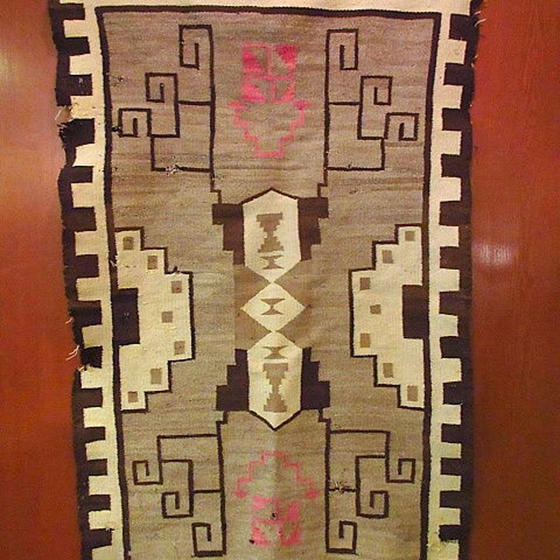 ビンテージ20's30's○スワスティカナバホラグsize150cm×91cm○200801f