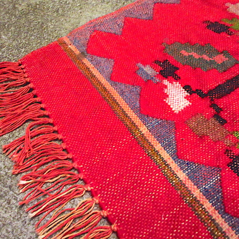 ビンテージ○メキシカン?ウールラグsize約98cm × 約33cm○230831m2-rug