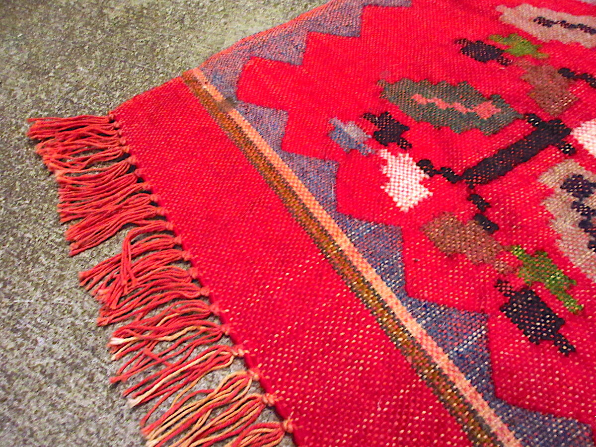 vintage rug★ビンテージ★メキシカンラグ★usa仕入れ★ ビンテージ○メキシカン?ウールラグsize約98cm × 約33cm○230831m2-rug