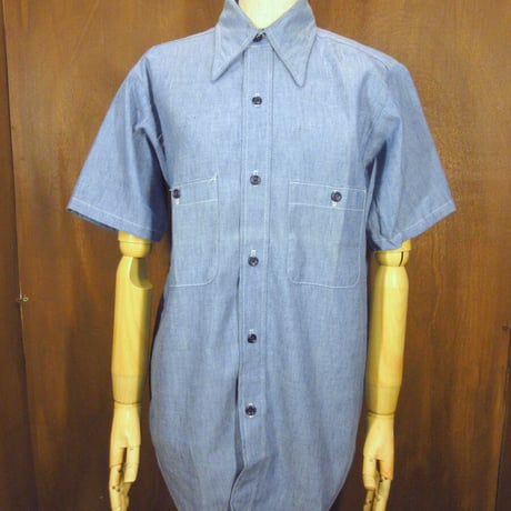 60s vintage UNCLE SAM グレー ワークシャツ 1930s Vintage Salt / Pepper Chambray SHIRT UNCLE SAM med