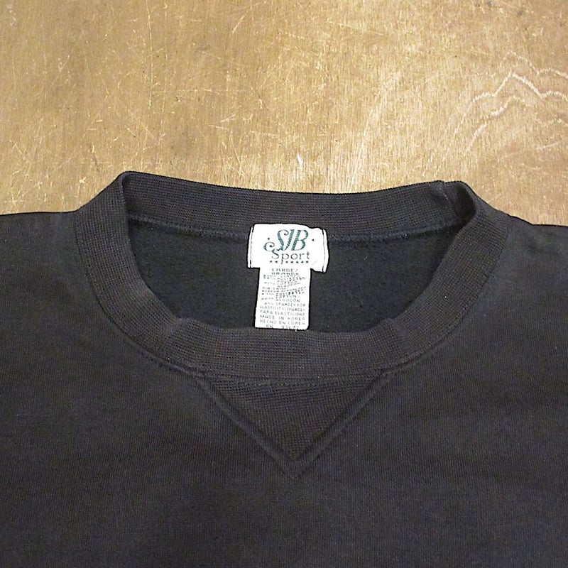 ビンテージ90's○SJB SPORT前Vスウェット黒 Size L○230825p4-m-s