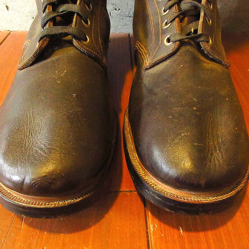 ビンテージ40's○DEADSTOCK？STAR BRANDレースアップワークブーツ茶size