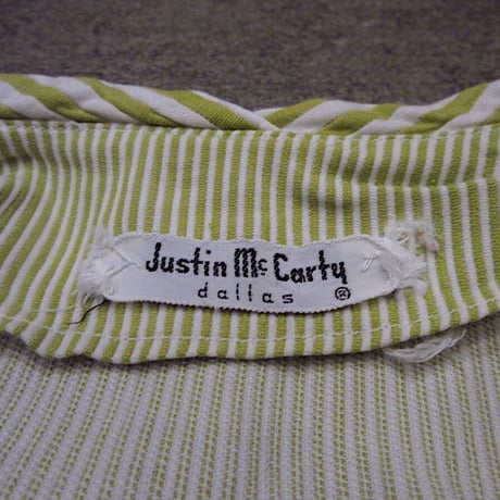 ビンテージ50's●JustinMcCarthyストライプノースリーブブラウス&スカートツーピース●220727c3-w-stup 1950sセットアップ