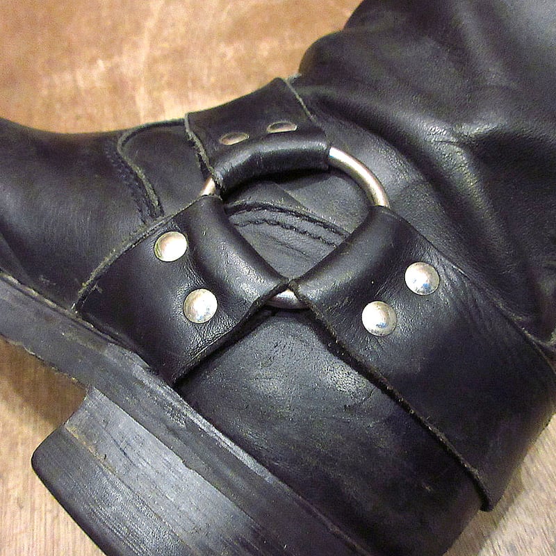 ビンテージ70's80's○Georgiaリングブーツ黒○231101j7-m-bt-29cm