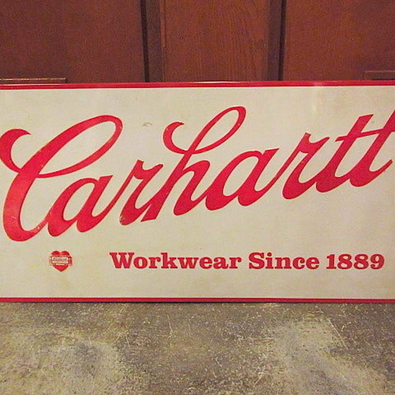 ビンテージ90's○Carharttアドバタイジングサイン○200613s8-sign USA