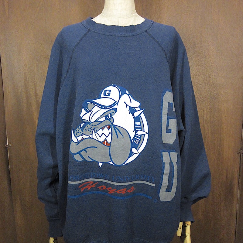 ビンテージ80's○GUプリントラグランスウェット紺○250331z3-m-sws