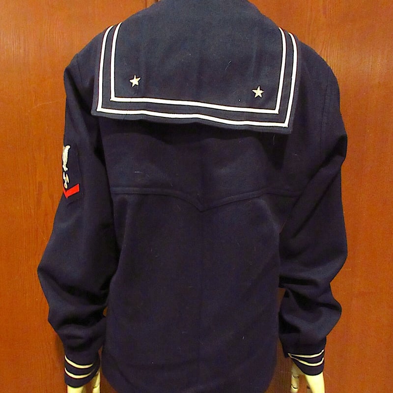 ビンテージ40's○U.S.NAVYウールセーラーシャツ紺○231029m6-m-lssh-m