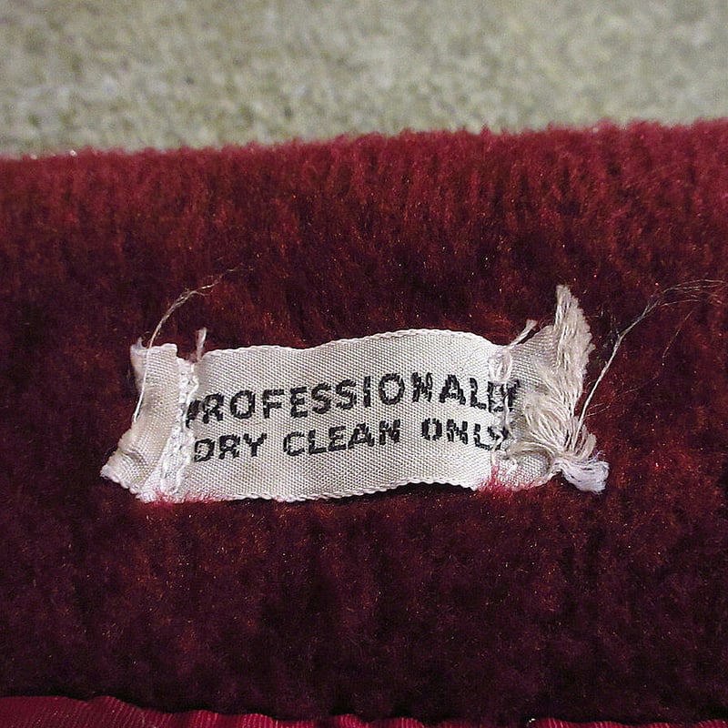 ビンテージ70's○レディースフード付き刺繍フェイクファーコートワイン