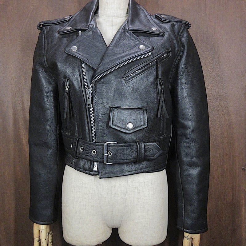 80s LeeTREVOR ライダース ビンテージ80's90's○FRONTIERダブルライダースジャケット黒size S