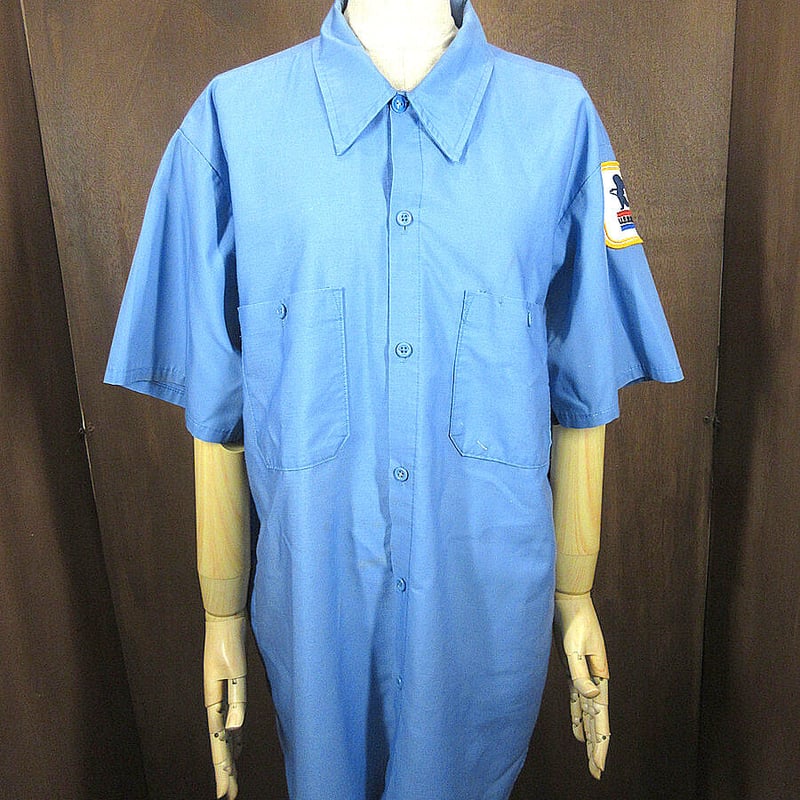 【貴重品】80s 80年代ビンテージ　半袖ワークシャツ　ワッペン Yahoo!オークション -「ワッペン ビンテージ」(シャツ) (メンズ