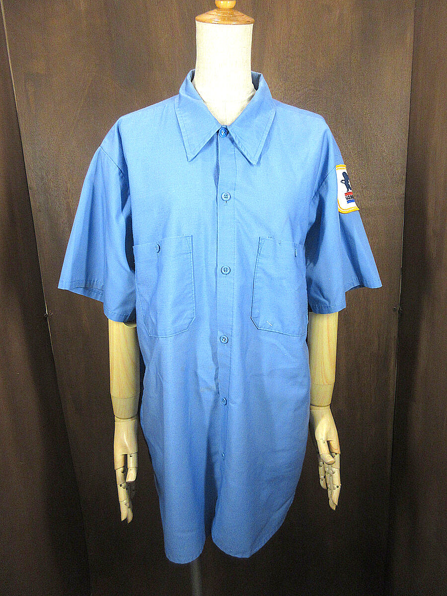 ビンテージ70's80's○USPS半袖ワークシャツ水色size L○230817j2