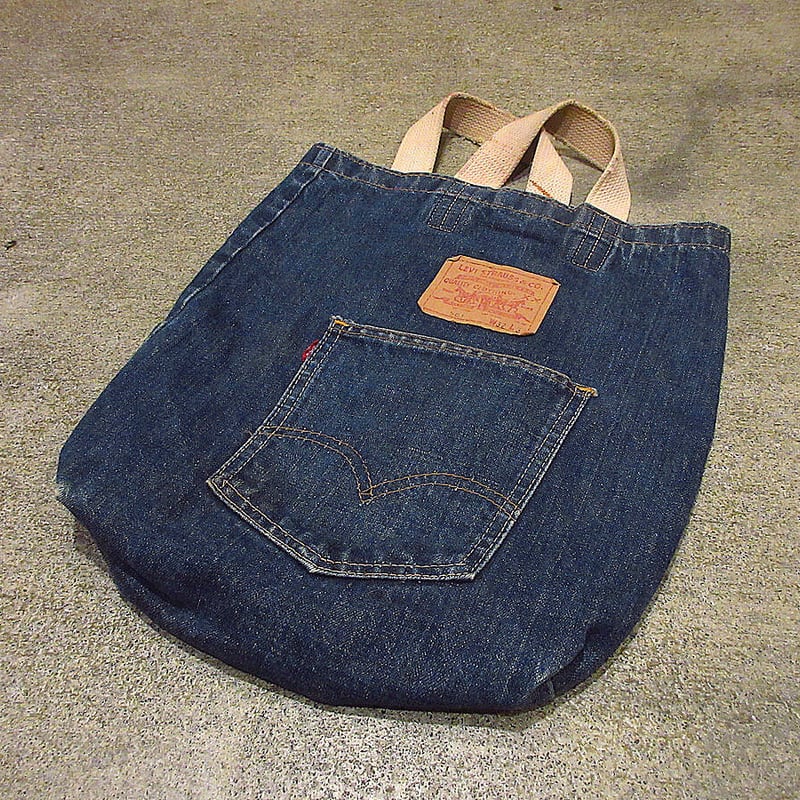 ビンテージ60's70's○Levi's 501 BIG Eデニムトートバッグ○210614f...