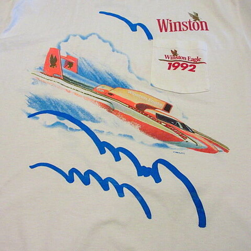 ビンテージ90's○Winston Eagle 1992 レーシングポケットTシャツ