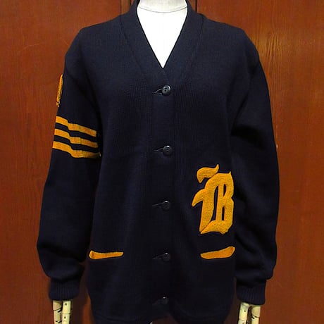 古着 50s Princeton 「LG」 パッチ 2ライン ローゲージ ウール ニット