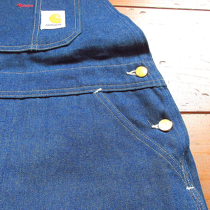 ビンテージ80's○DEADSTOCK Carharttデニムオーバーオール表記38×30○2