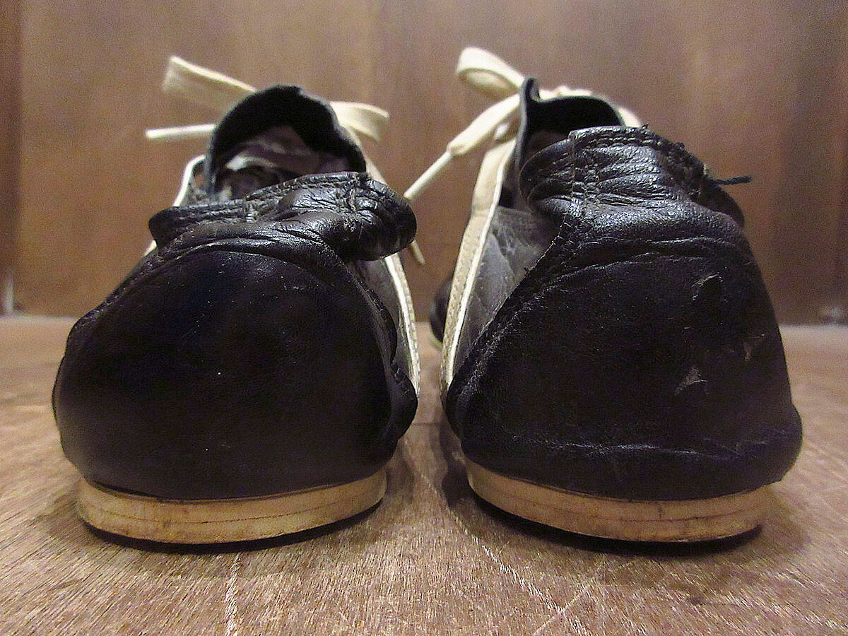 ビンテージ~60's○Wilsonレザーベースボールスパイク黒size 10