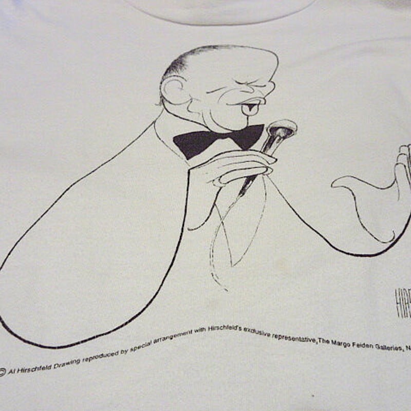 USA製】90s Al Hirschfeld アートプリントTシャツ L 古着 ビンテージ90's○Al Hirschfeld風刺画プリントTシャツ白size L