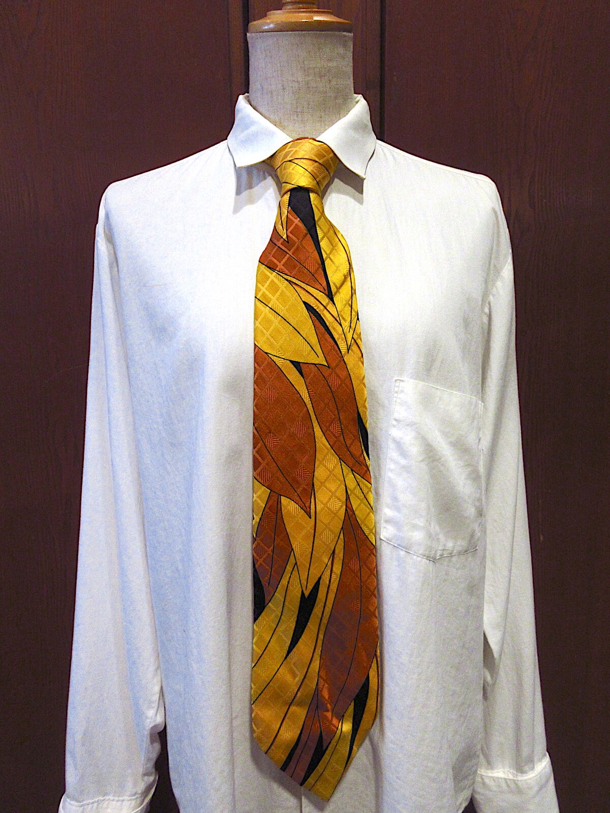 ビンテージ70's○Liebert総柄シルクネクタイ○231016c9-nct 1970sメン