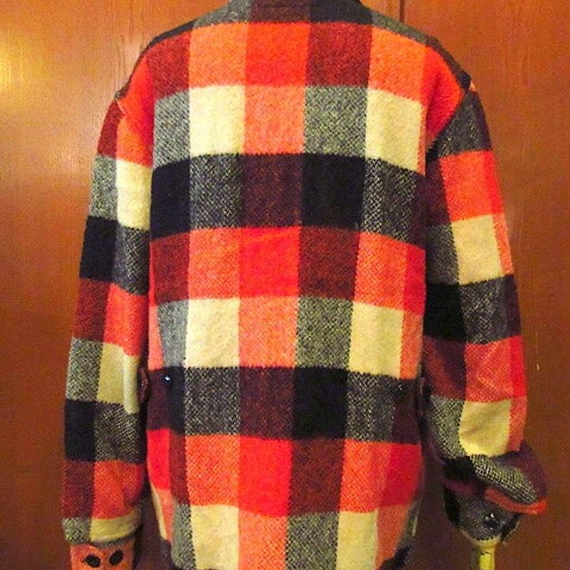 ビンテージ70's○Meltonチェックウールスポーツジャケット