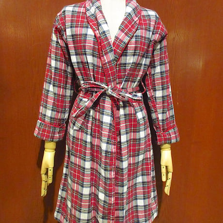 ビンテージ50's60's●ボーイズチェックフランネルガウンsize 12●221017r4-k-gwn古着キッズ子供服ローブ羽織りジャケット