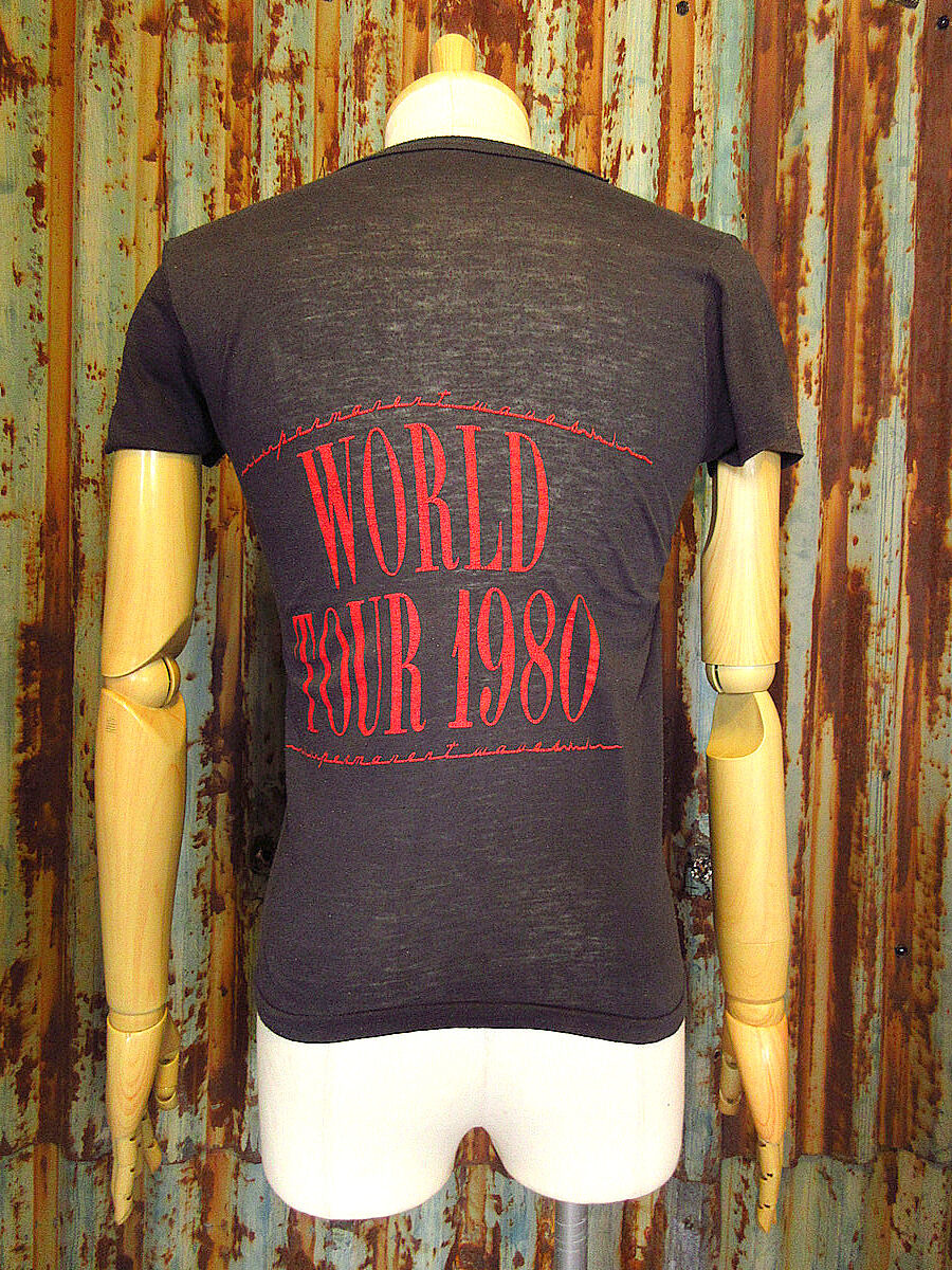 ビンテージ80's○RUSHワールドツアー両面プリントTシャツ黒 ビンテージ80's○RUSHワールドツアー両面プリントTシャツ黒