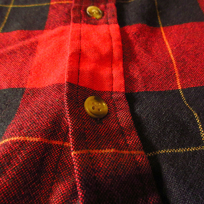 ビンテージ80's○SAUGATUCKチェックネルシャツ赤×黒×黄色size M○241113