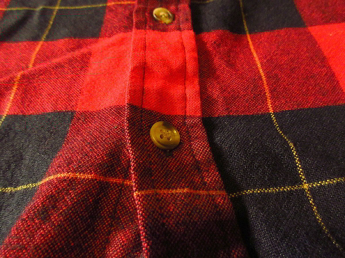 ビンテージ80's○SAUGATUCKチェックネルシャツ赤×黒×黄色size M○241113