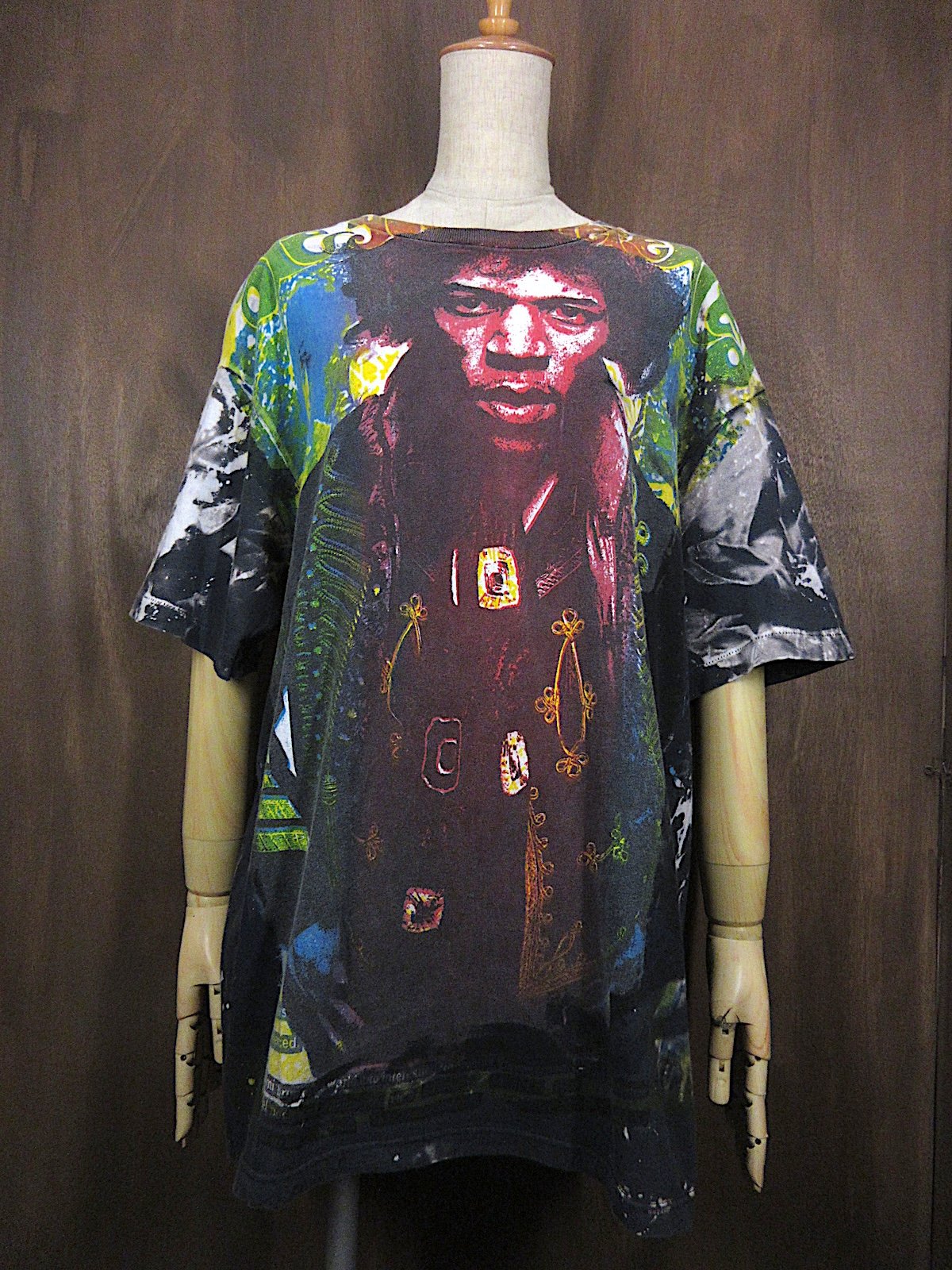 80s MOSQUITOHEAD ジミヘン 手刷り USA製 実寸L位 ビンテージ80's90's○Mosquitohead JIMI HENDRIXプリントTシャツ