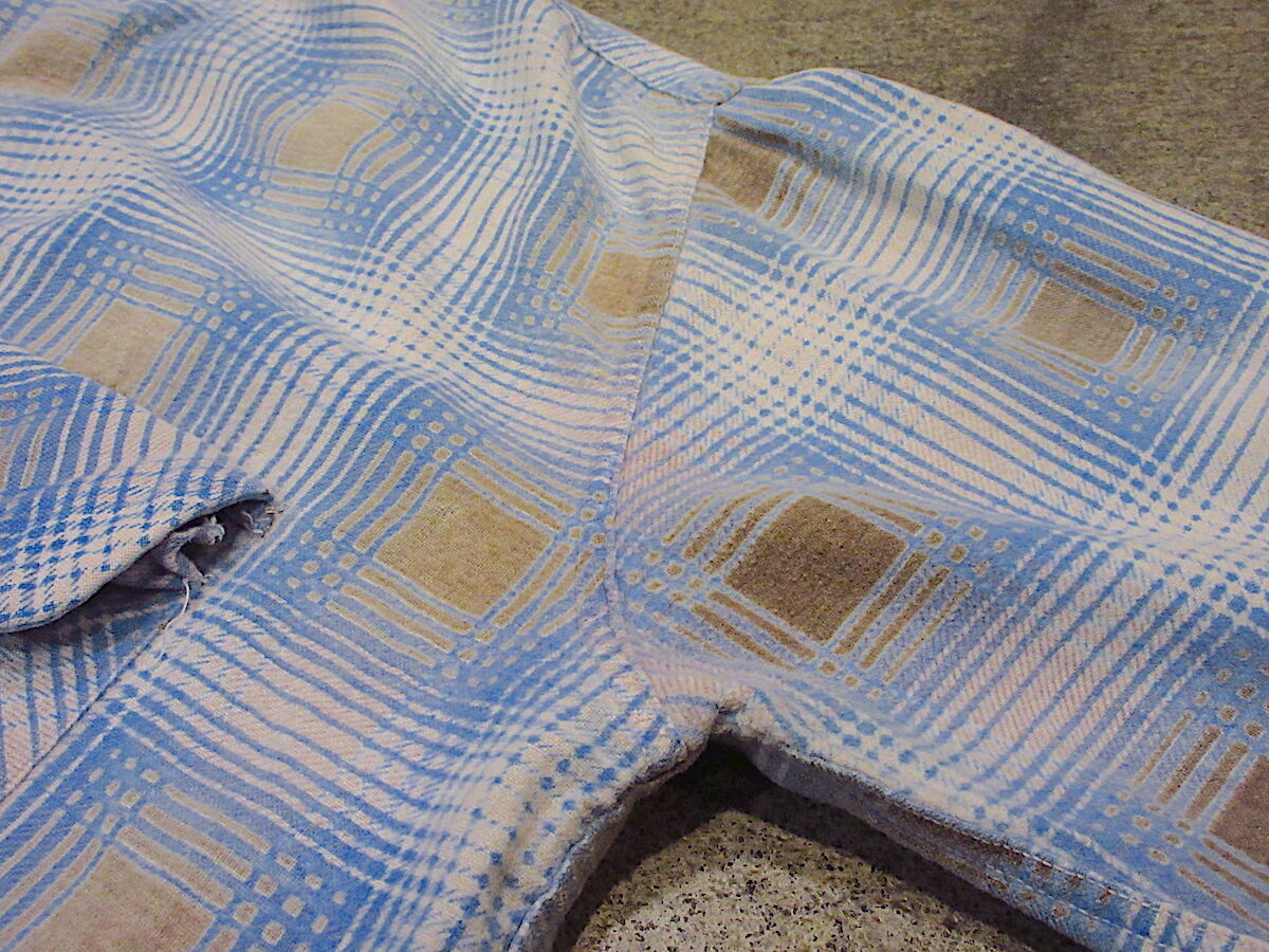 ビンテージ50's○harperチェックプリントネルループカラーシャツsize M