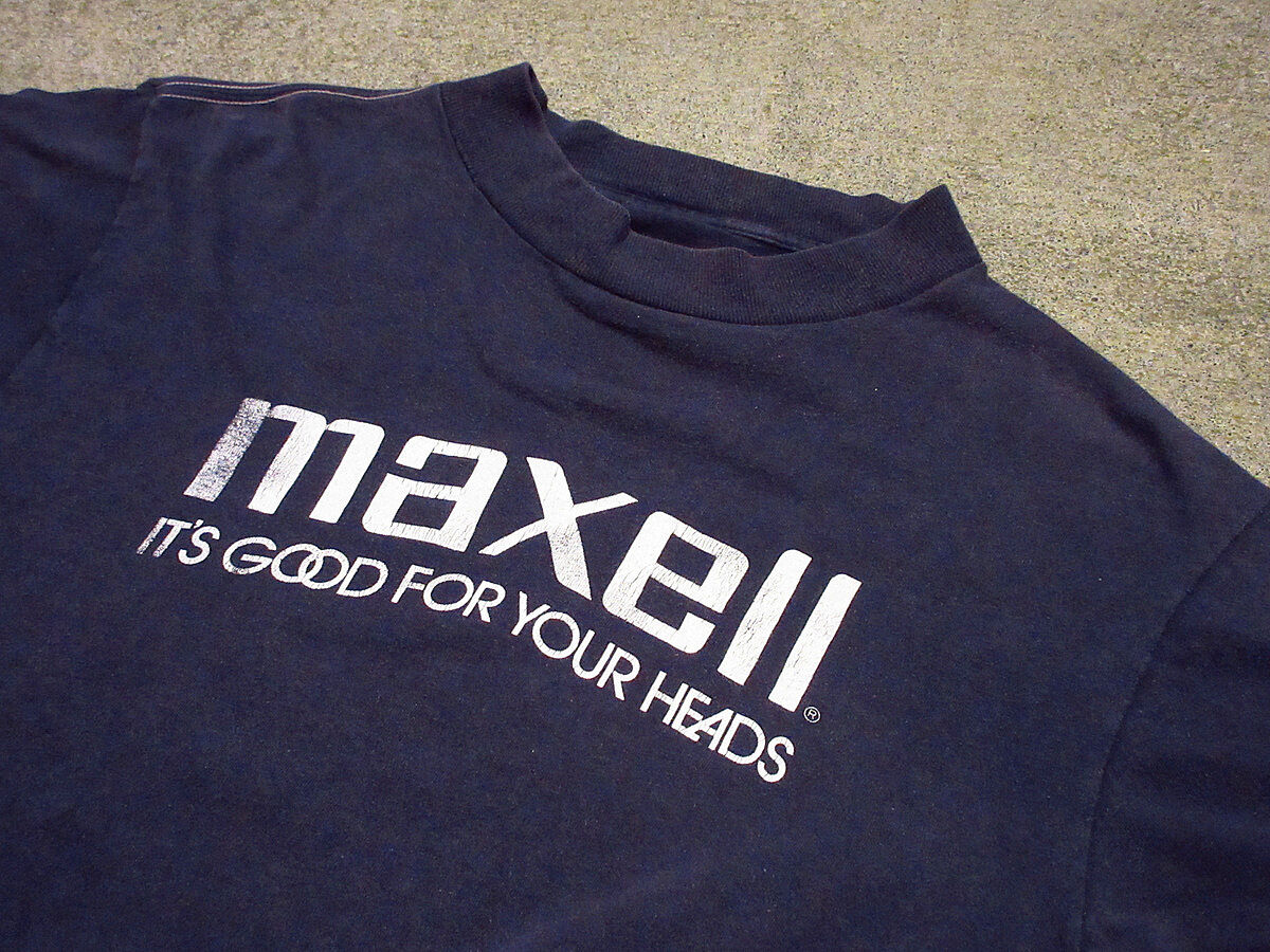 【USA製】90s maxell 企業プリントTシャツ XL シングルステッチ USA製】90s maxell 企業プリントTシャツ XL シングルステッチ