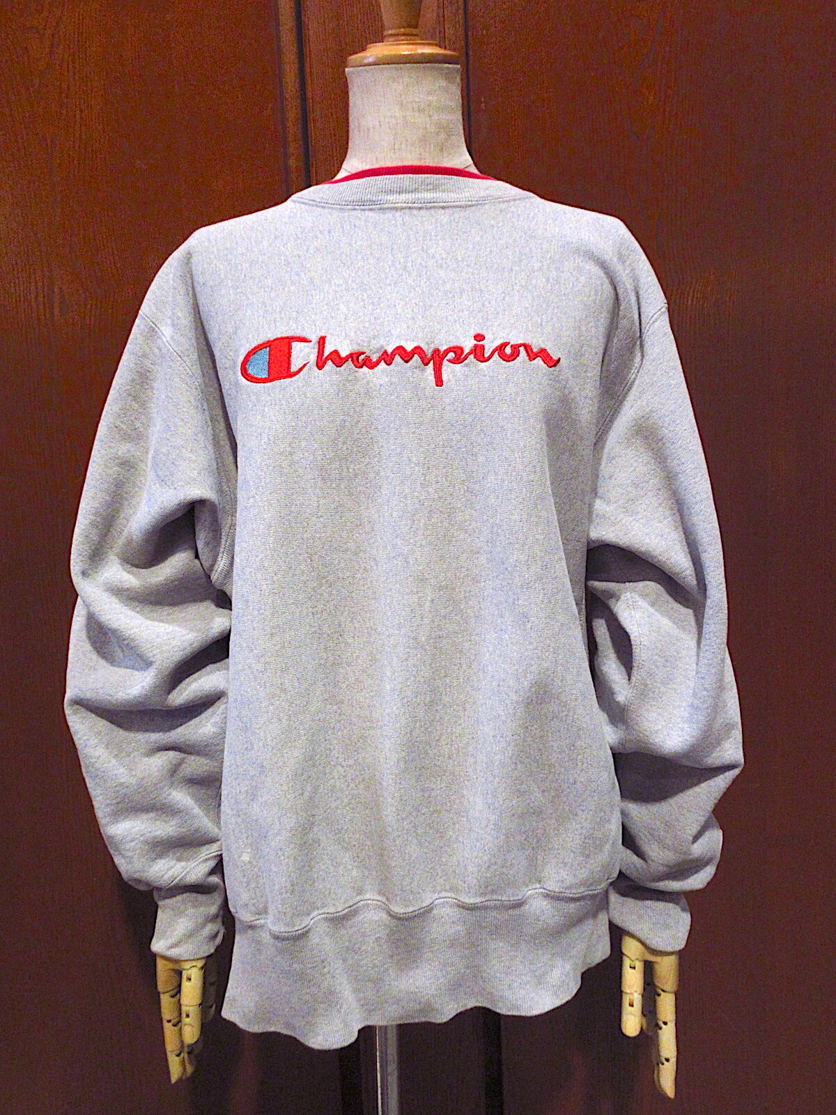 ビンテージ90's○Championリバースウィーブ刺繍入りスウェットグレー