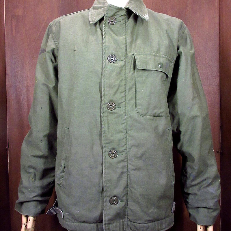 USNロゴ入りオリーブグリーンミリタリージャケット 34 【公式通販】