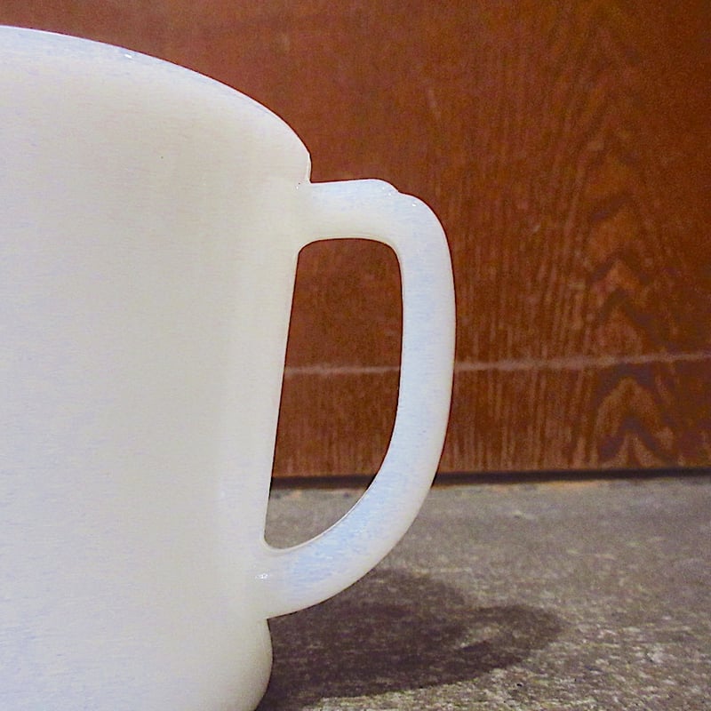 ビンテージ○Fire King Dハンドルマグ白○260306z6-frk