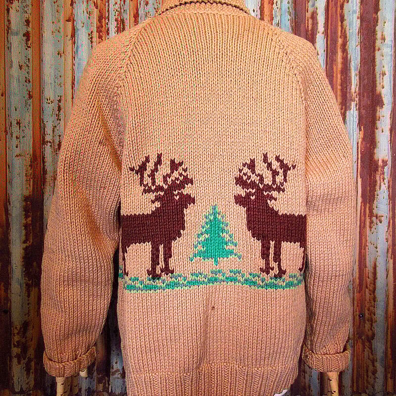 ビンテージ60's○トナカイショールカラーカウチンセーター○231020k5-m
